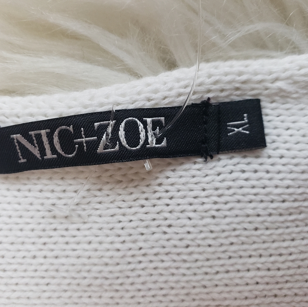 Nic + Zoe Sea Level Fringe White Sweater - Picture 6 of 9